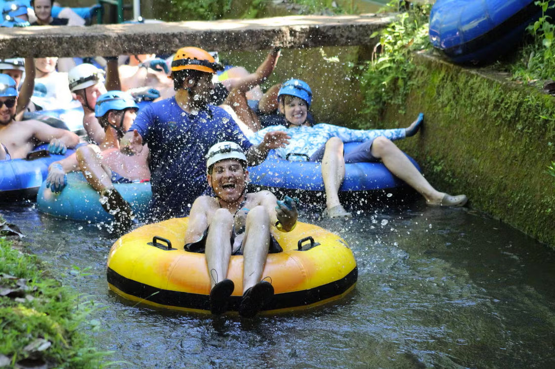 Guests enjoying the Kauai mountain tubing adventure